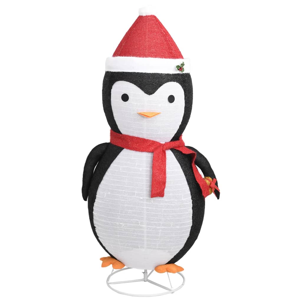 Decorative Christmas Snow Penguin Figure LED Luxury Fabric