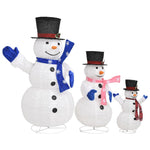 Decorative Christmas Snowman Family Figures with LED Luury Fabric