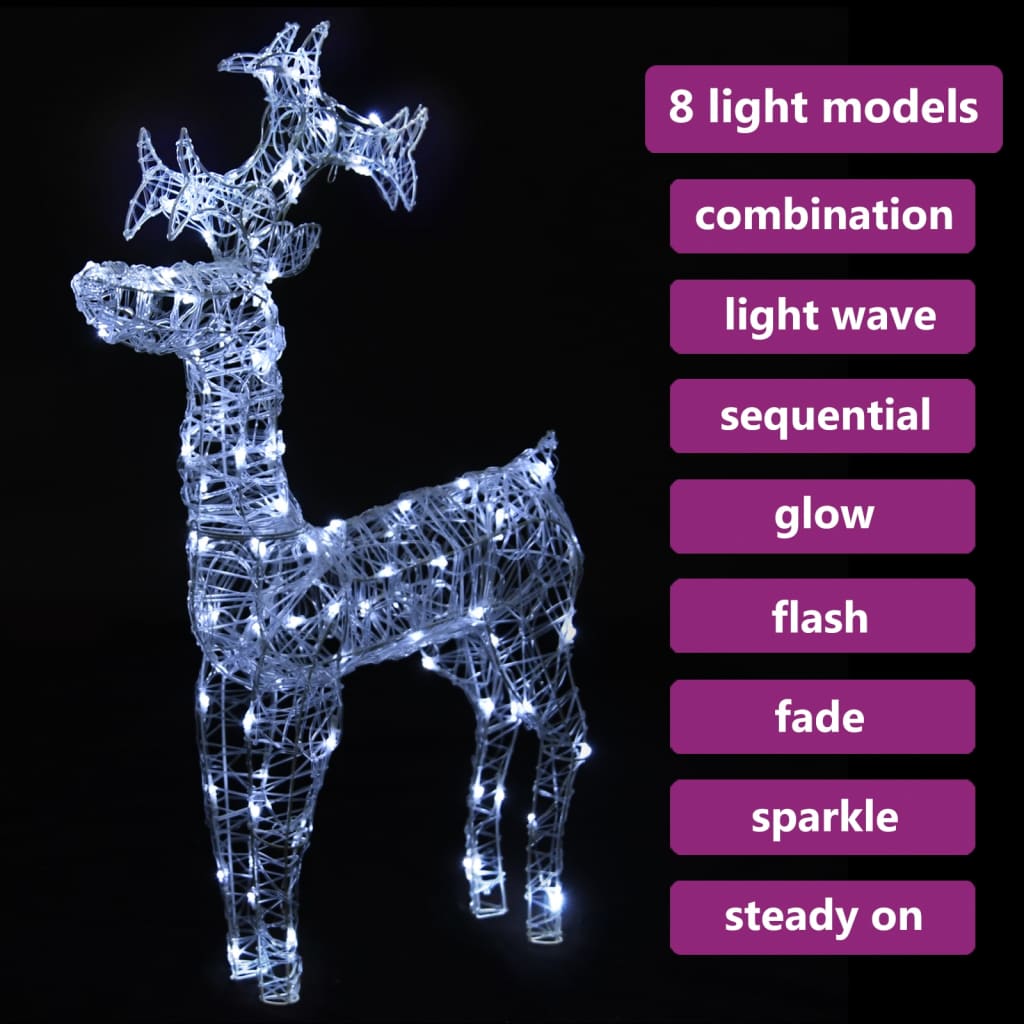 Reindeer Christmas Decoration 90 LEDs  Acrylic