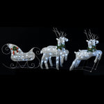 Reindeer & Sleigh Christmas Decoration 100 LEDs Outdoor Silver