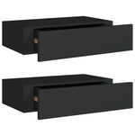Wall Mounted Drawer Shelves Black Set of 2 | HomeAndLiving