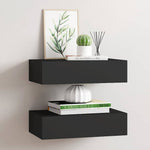 Wall Mounted Drawer Shelves Black Set of 2 | HomeAndLiving