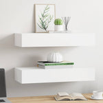 Wall Mounted Drawer Shelves 2pc White MDF | HomeAndLiving