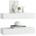 Wall Mounted Drawer Shelves 2pc White MDF | HomeAndLiving