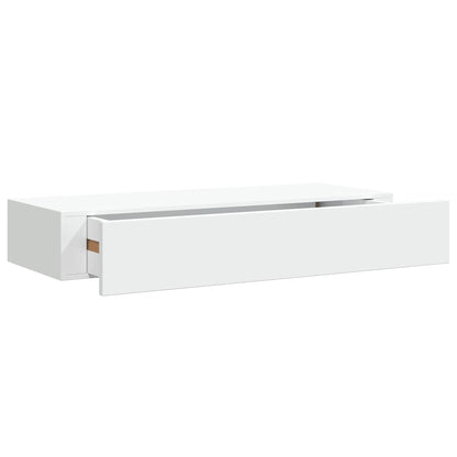 Wall Mounted Drawer Shelves 2pc White MDF | HomeAndLiving