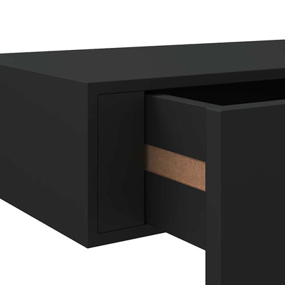 Wall Mounted Drawer Shelf Black MDF 60cm | HomeAndLiving