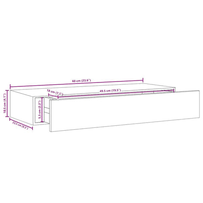 Floating Drawer Shelves Set 2 Black MDF | HomeAndLiving
