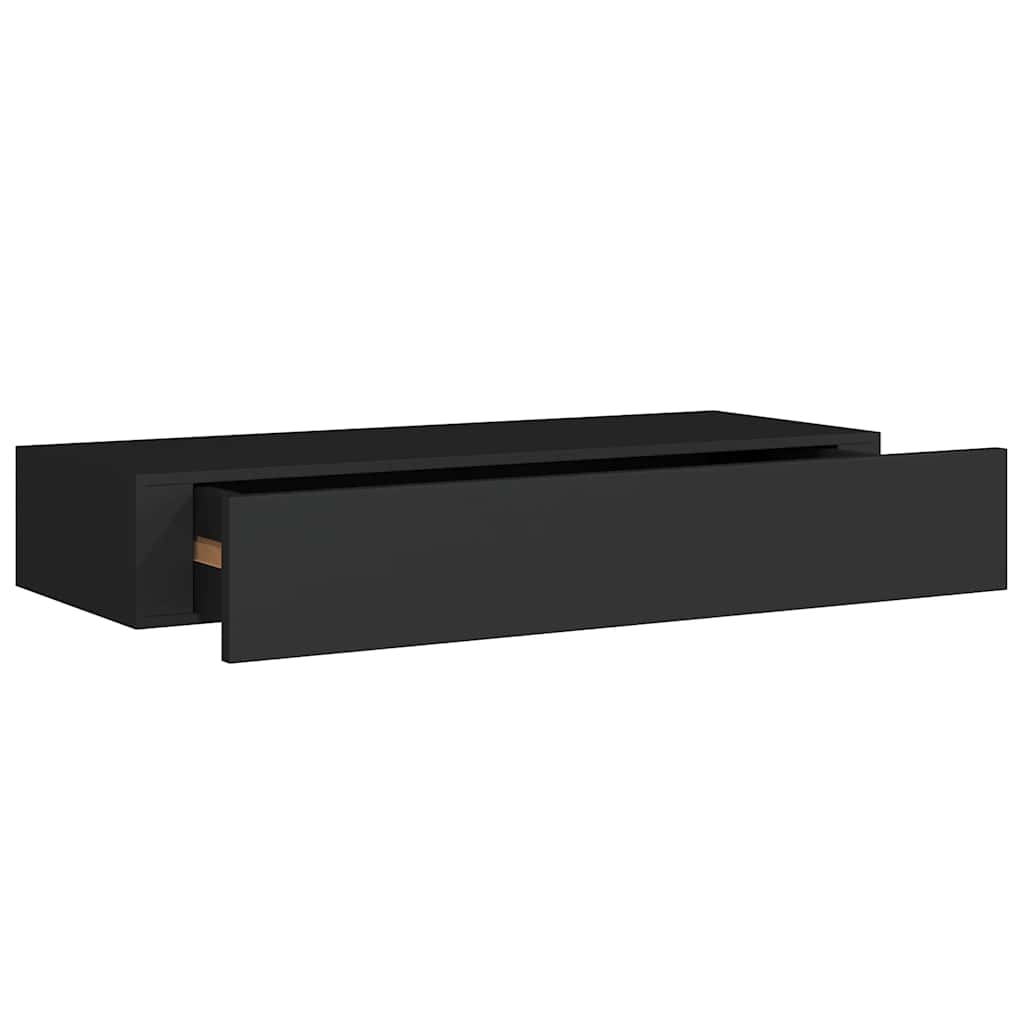 Floating Drawer Shelves Set 2 Black MDF | HomeAndLiving