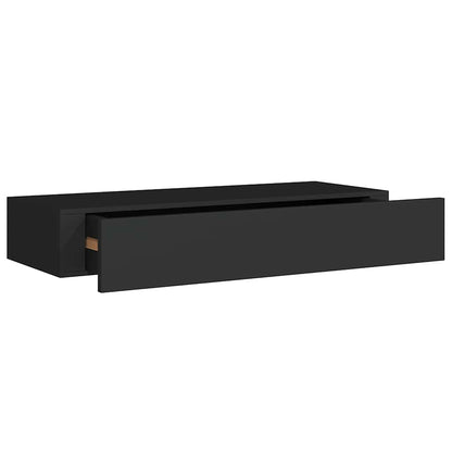 Floating Drawer Shelves Set 2 Black MDF | HomeAndLiving