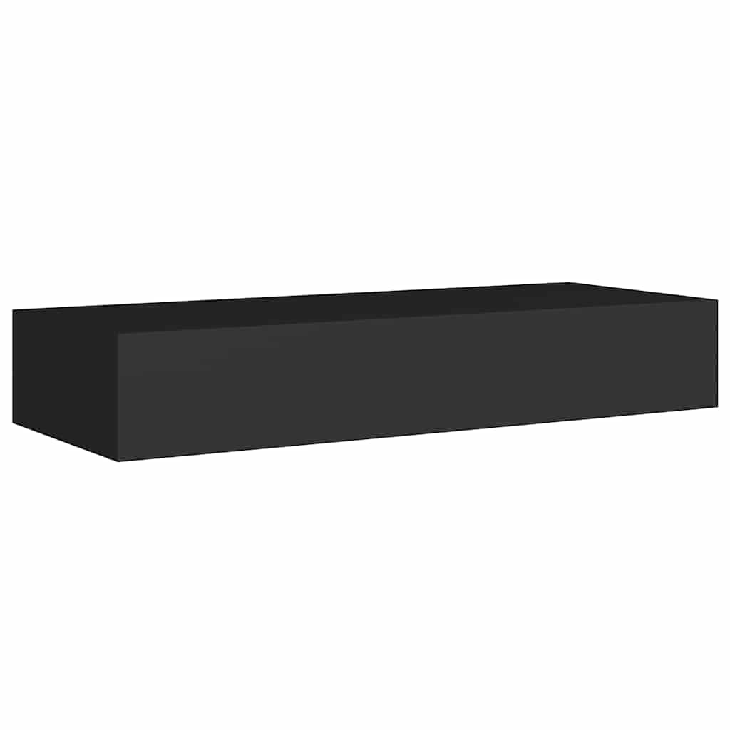 Floating Drawer Shelves Set 2 Black MDF | HomeAndLiving