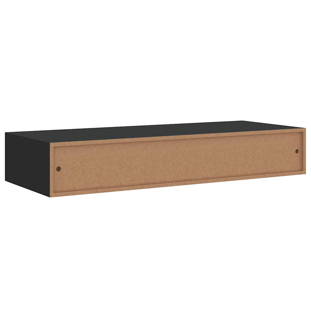 Floating Drawer Shelves Set 2 Black MDF | HomeAndLiving