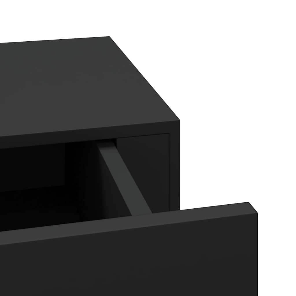 Floating Drawer Shelves Set 2 Black MDF | HomeAndLiving