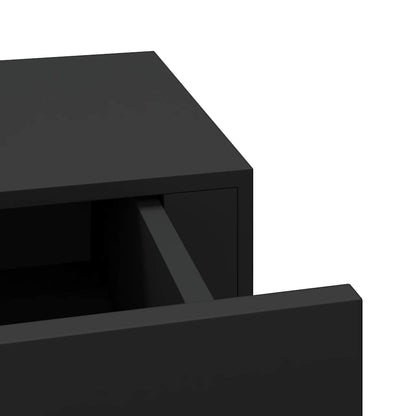 Floating Drawer Shelves Set 2 Black MDF | HomeAndLiving
