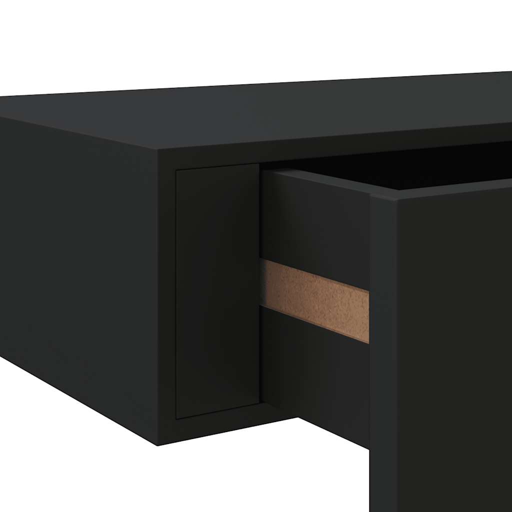 Floating Drawer Shelves Set 2 Black MDF | HomeAndLiving