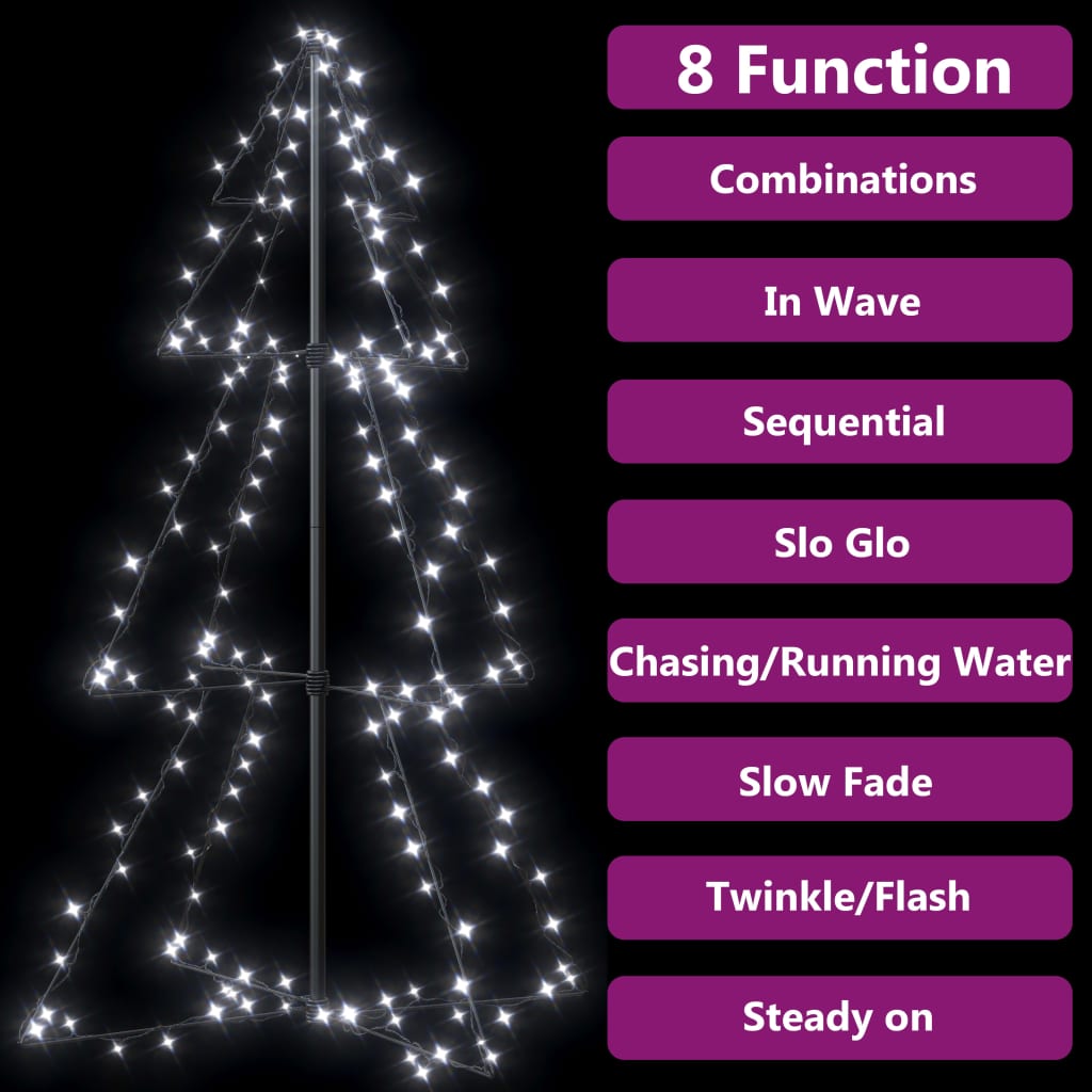 Christmas Cone Tree 160 LEDs Indoor and Outdoor