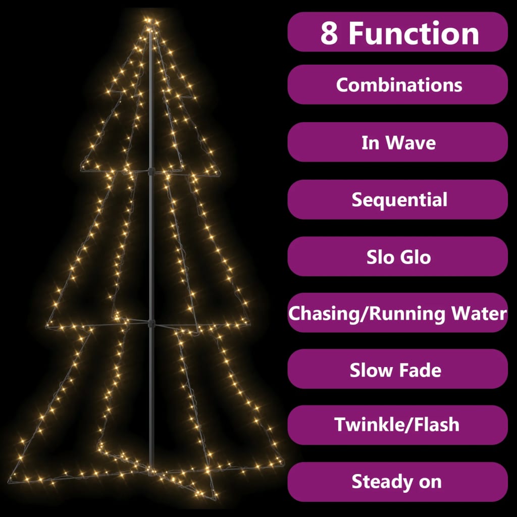 Christmas Cone Tree 240 LEDs Indoor and Outdoor