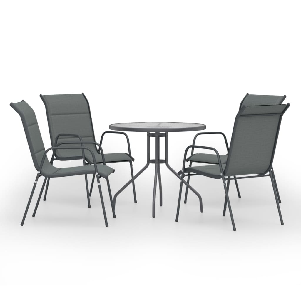 Space Saving 5 Piece Outdoor Dining Set Daily Living Essential Home Comfort 
