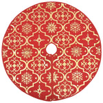 Luxury Christmas Tree Skirt with Sock Red - Fabric