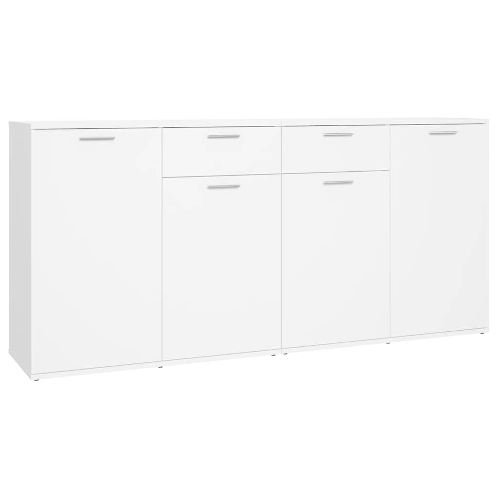 White Sideboard 160cm 4 Door 2 Drawer Storage | HomeAndLiving