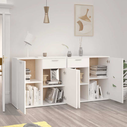 White Sideboard 160cm 4 Door 2 Drawer Storage | HomeAndLiving