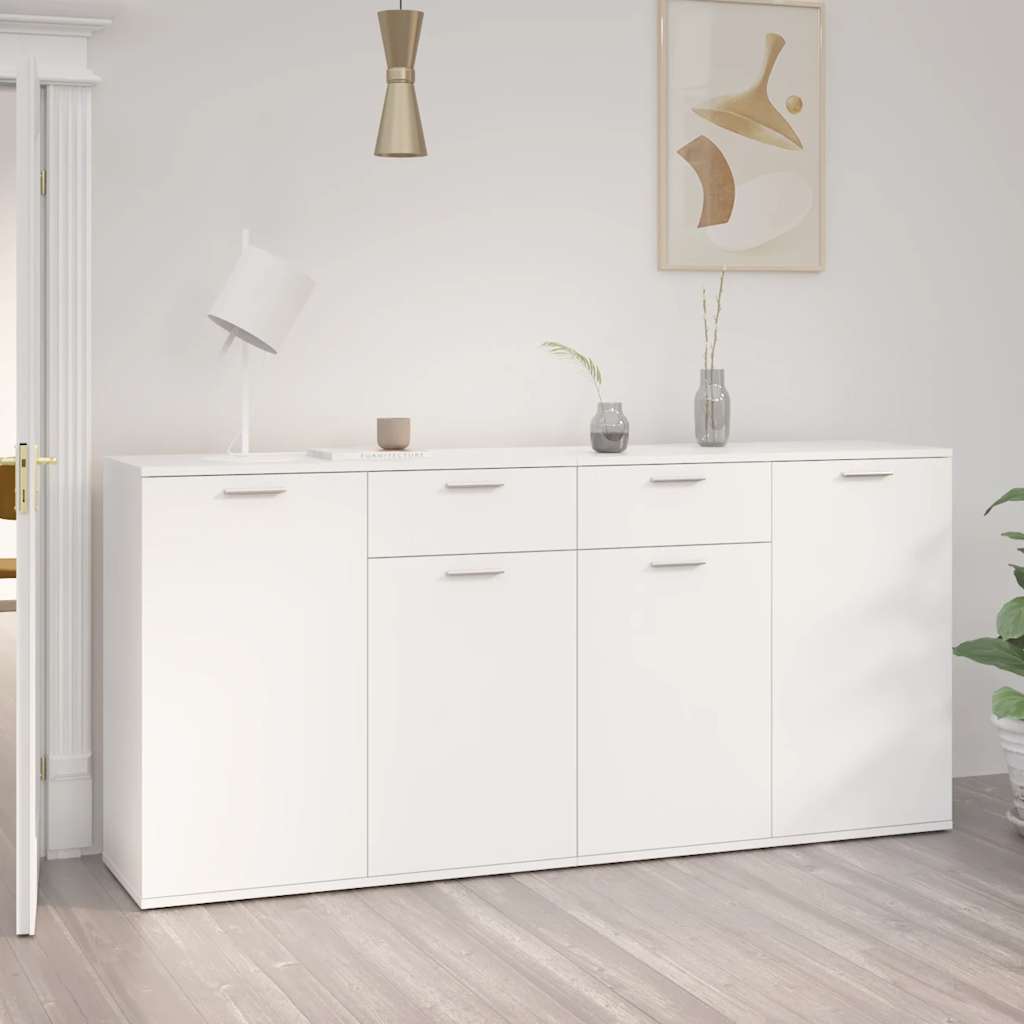 White Sideboard 160cm 4 Door 2 Drawer Storage | HomeAndLiving