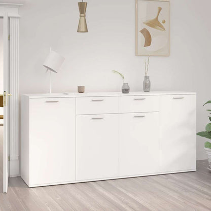 White Sideboard 160cm 4 Door 2 Drawer Storage | HomeAndLiving