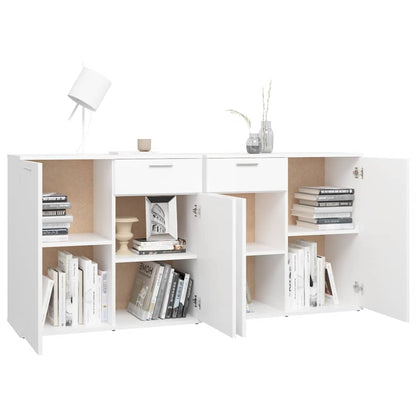 White Sideboard 160cm 4 Door 2 Drawer Storage | HomeAndLiving