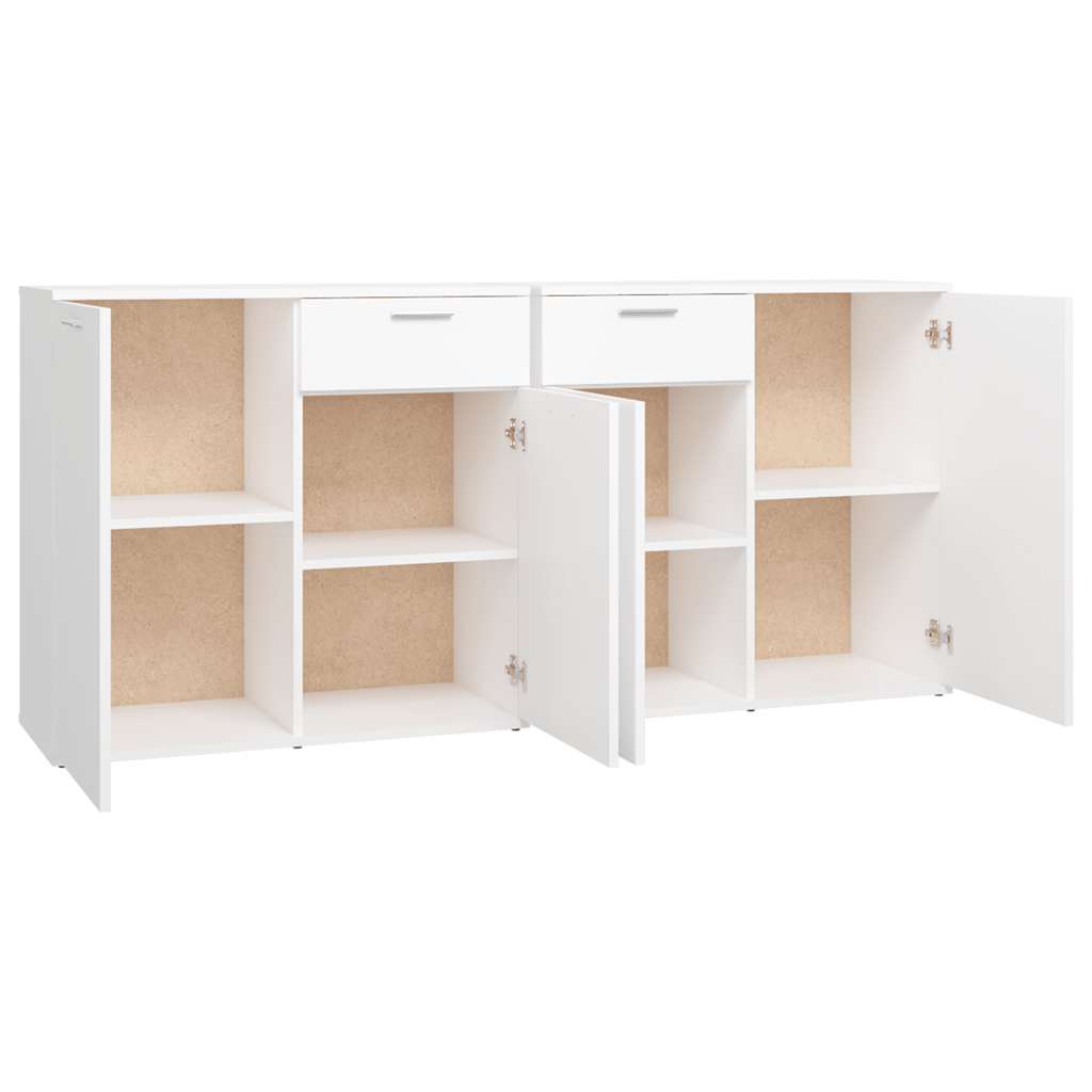 White Sideboard 160cm 4 Door 2 Drawer Storage | HomeAndLiving