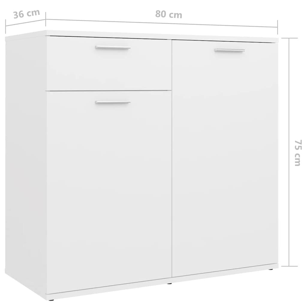 White Sideboard 160cm 4 Door 2 Drawer Storage | HomeAndLiving