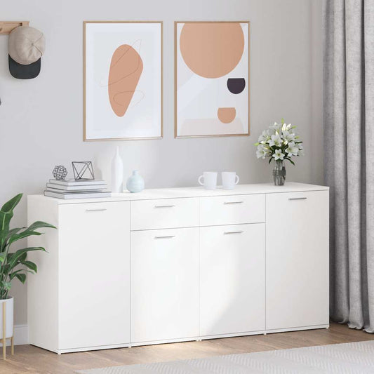White Sideboard 160cm 4 Door 2 Drawer Storage | HomeAndLiving