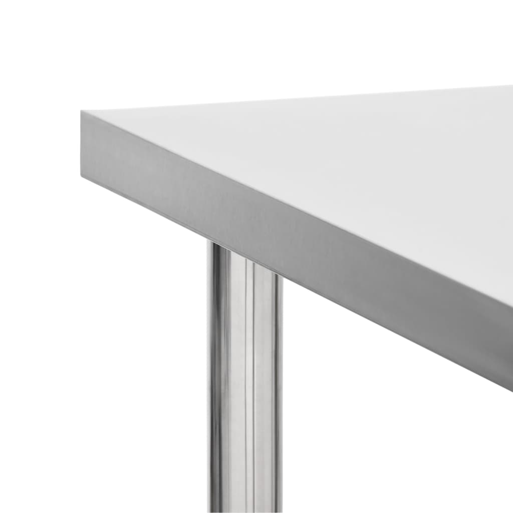 Stainless Steel Kitchen Work Table Wheels 80x60cm | HomeAndLiving