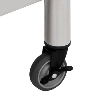 Stainless Steel Kitchen Work Table Wheels 80x60cm | HomeAndLiving