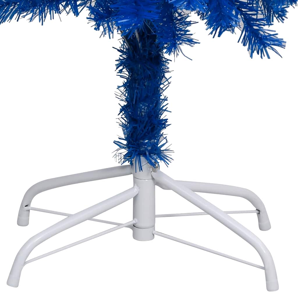 Artificial Christmas Tree with LEDs& Ball Set Blue 150 cm PVC