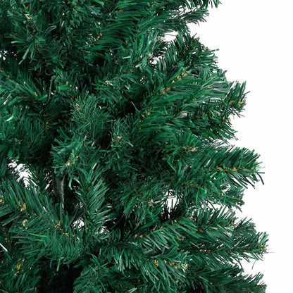 Lush Green Radiance: LED-Lit PVC Artificial Christmas Tree with Ornament Set