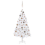 Artificial Christmas Tree with LED & Ball Set White 150 cm PVC