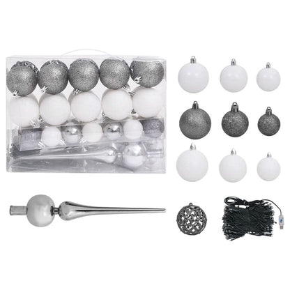 Artificial Christmas Tree with LEDs& Ball Set Red 150 cm PVC