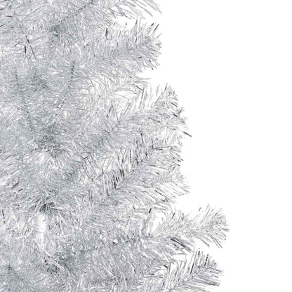 Artificial Christmas Tree with LEDs& Ball Set Silver 150 cm PET