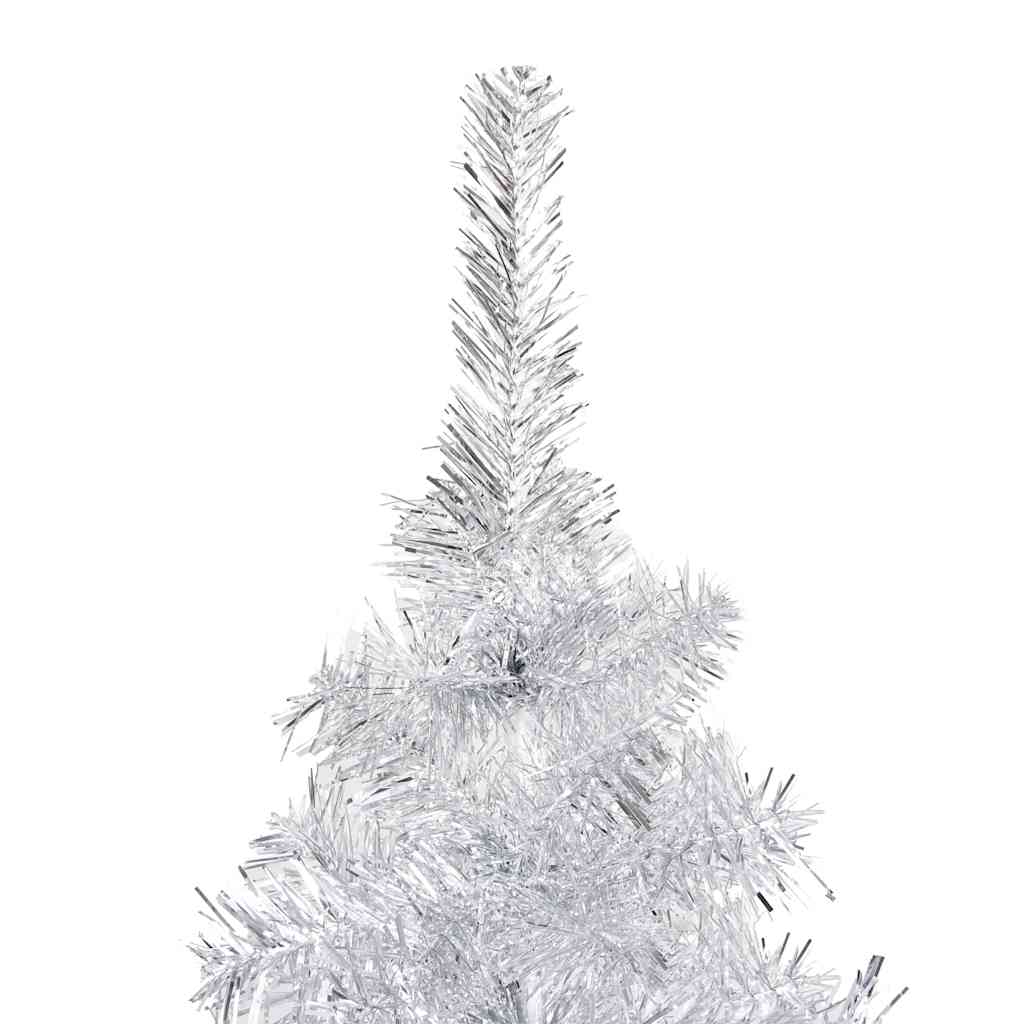 Artificial Christmas Tree with LEDs& Ball Set Silver 150 cm PET
