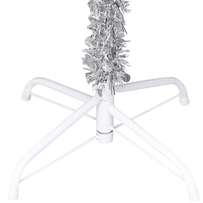 Artificial Christmas Tree with LEDs& Ball Set Silver 150 cm PET