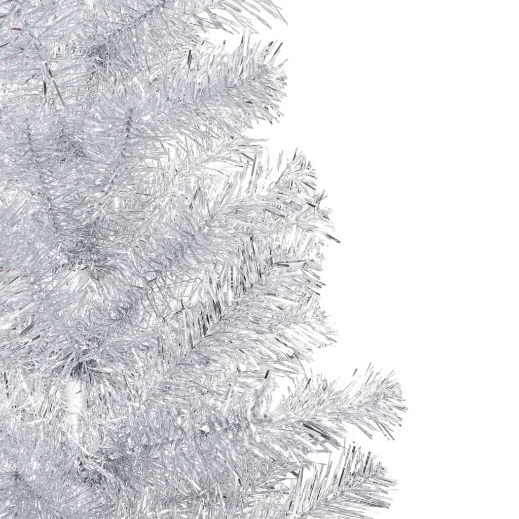 Artificial Christmas Tree with LEDs& Ball Set 180 cm Silver PET