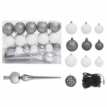Artificial Christmas Tree with LEDs& Ball Set&Pine Cones 180 cm