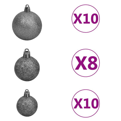 Artificial Christmas Tree with LEDs&Ball Set Green