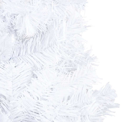 Artificial Christmas Tree with LEDs& Ball Set White 210 cm PVC