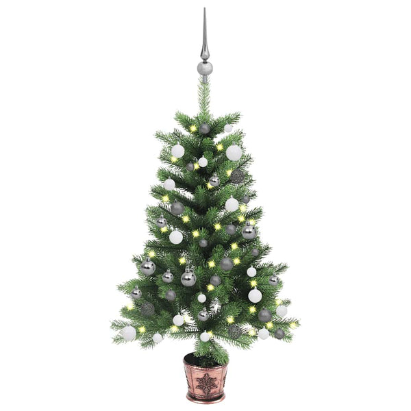  Artificial Christmas Tree with LEDs& Ball Set 65 cm Green