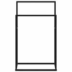 Freestanding Towel Rack Black Iron 2-Tier | HomeAndLiving