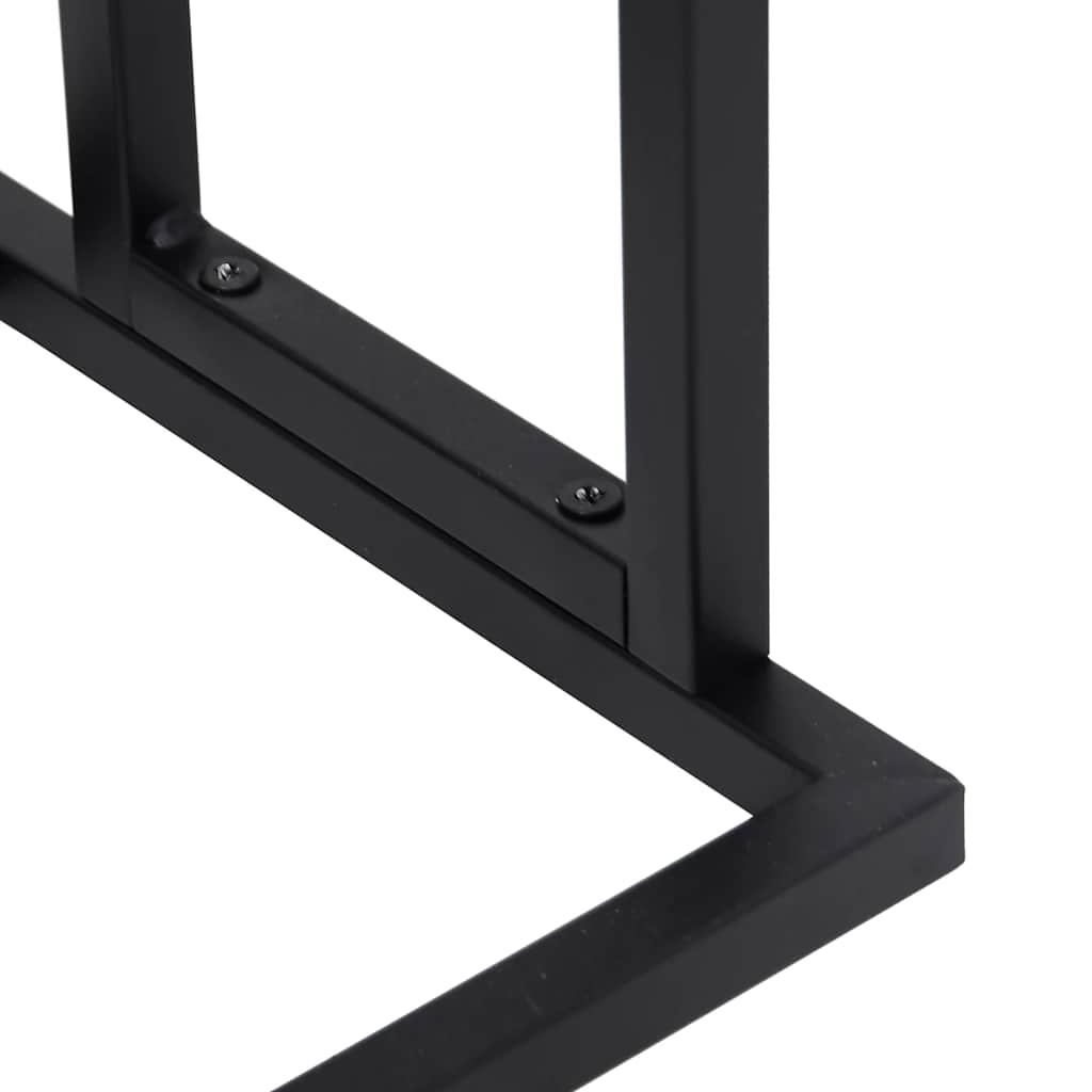 Freestanding Towel Rack Black Iron 2-Tier | HomeAndLiving