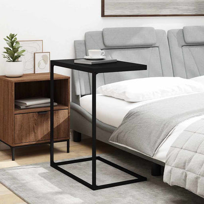 C-Shaped Side Table Black Engineered Wood | HomeAndLiving