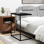 C-Shaped Side Table Black Engineered Wood | HomeAndLiving