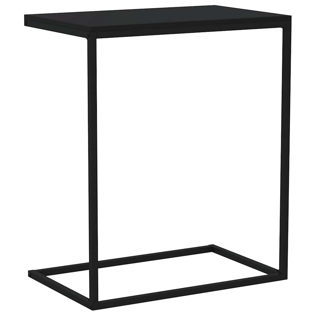 C-Shaped Side Table Black Engineered Wood | HomeAndLiving