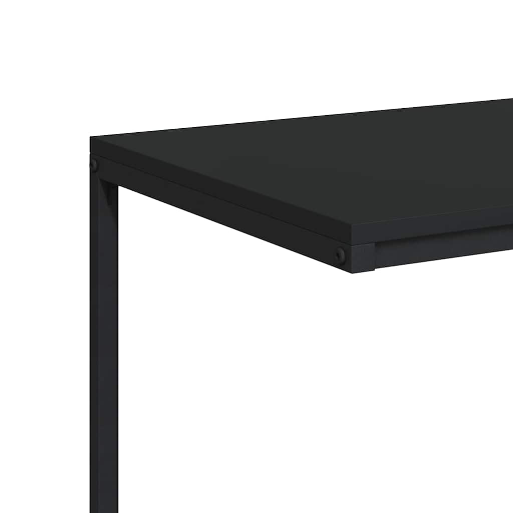 C-Shaped Side Table Black Engineered Wood | HomeAndLiving